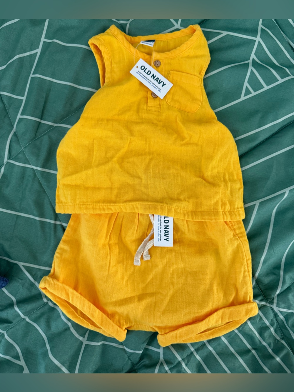 Old Navy Yellow Kids Matching Shorts Set
